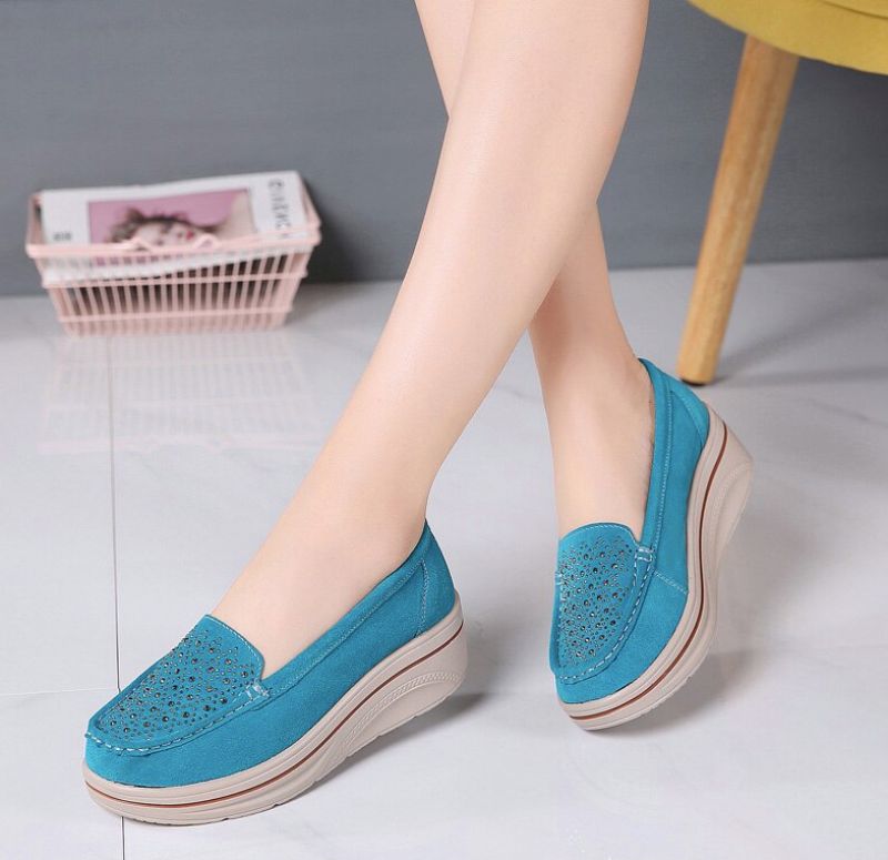 Fleur Dames Platform - Blauw