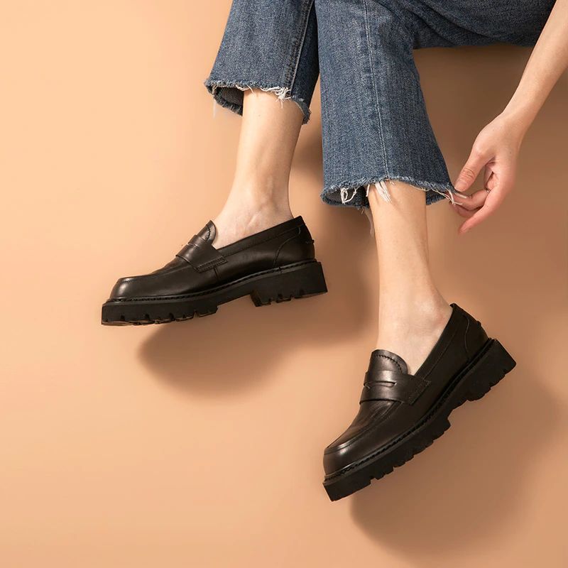 Fonsi Dames Platform Loafer - Zwart