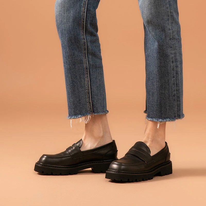 Fonsi Dames Platform Loafer - Zwart