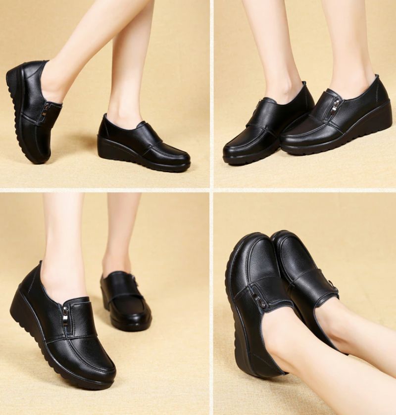 Francia Dames Wedges Schoenen - Zwart