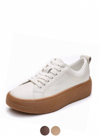 Franco Dames Casual Leren Sneaker Met Veters