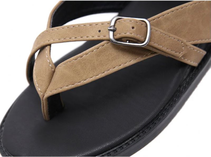 Francys Dames Zijrits Platte Sandalen - Bruin