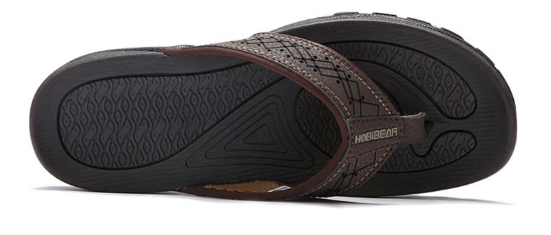 Frank Heren Zomer Leren Slipper - Koffie