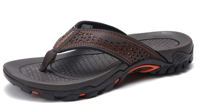 Frank Heren Zomer Leren Slipper - Koffie