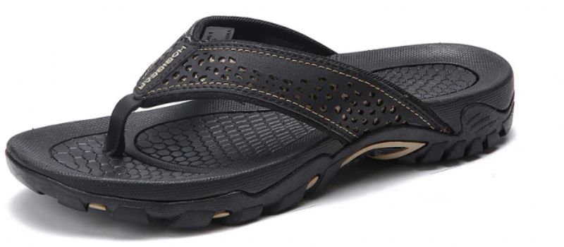 Frank Heren Zomer Leren Slipper - Koffie