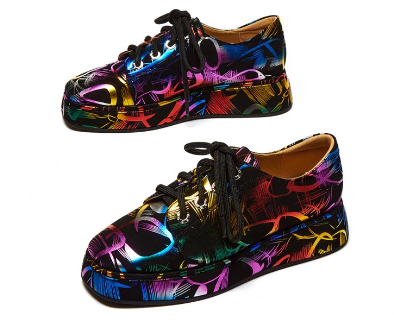 Fritz Dames Ronde Neus Platform Schoenen - Zwart