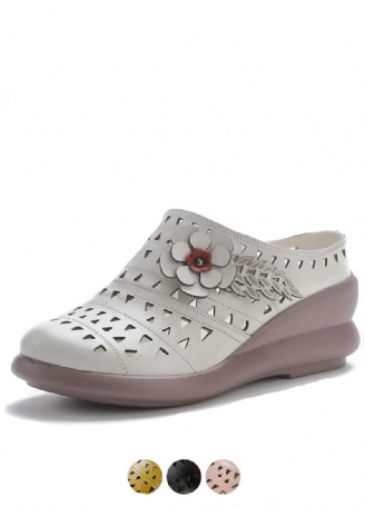 Gaby Dames Platform Leren Holle Sandalen