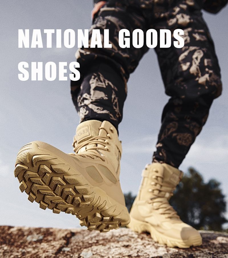 Galanty Heren Militaire Laarzen - Zand