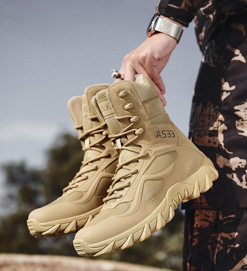 Galanty Heren Militaire Laarzen - Zand