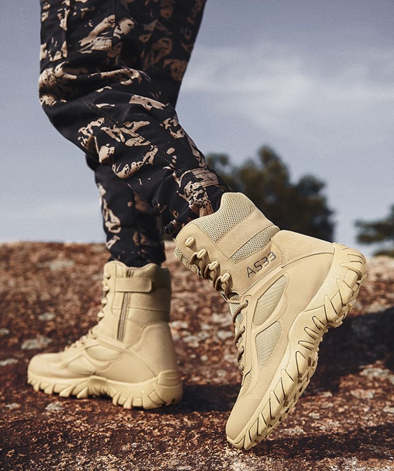 Galanty Heren Militaire Laarzen - Zand