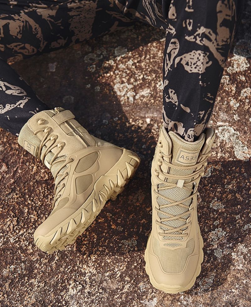 Galanty Heren Militaire Laarzen - Zand