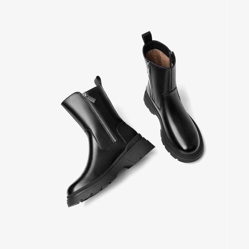 Galena Dames Platform Leather Boots - Bruin