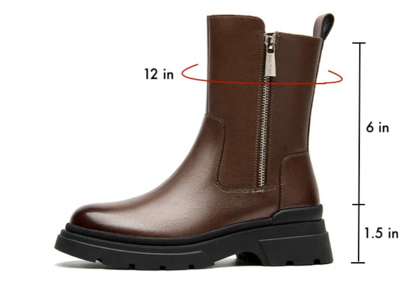 Galena Dames Platform Leather Boots - Bruin