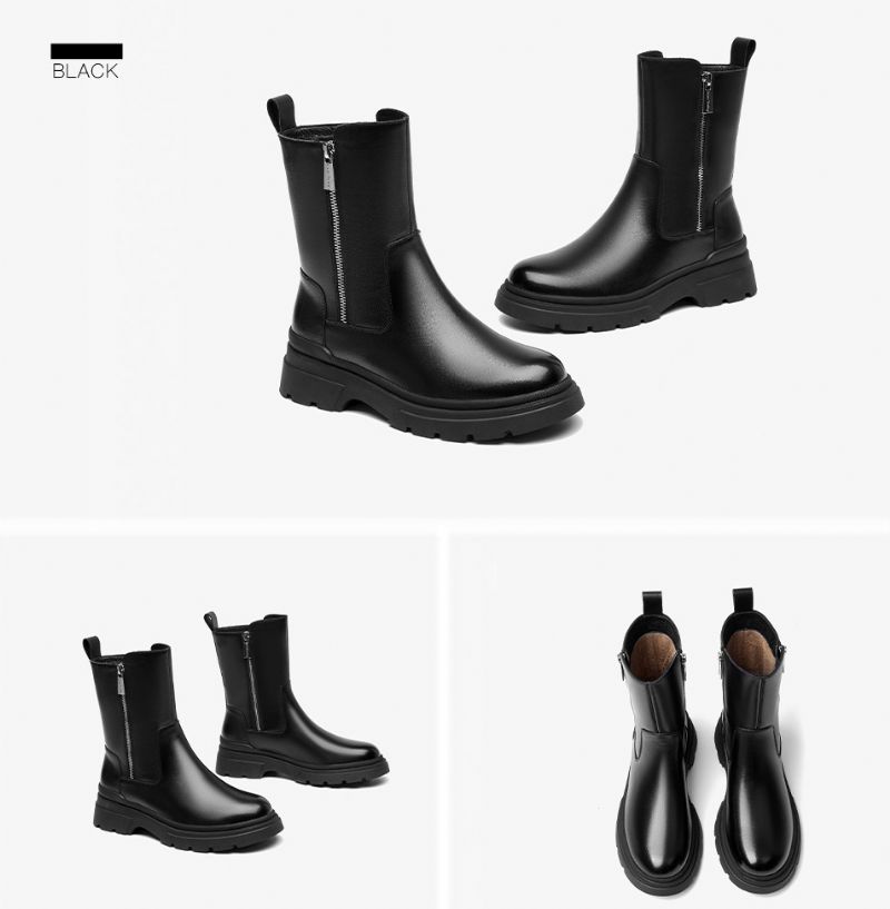 Galena Dames Platform Leather Boots - Bruin