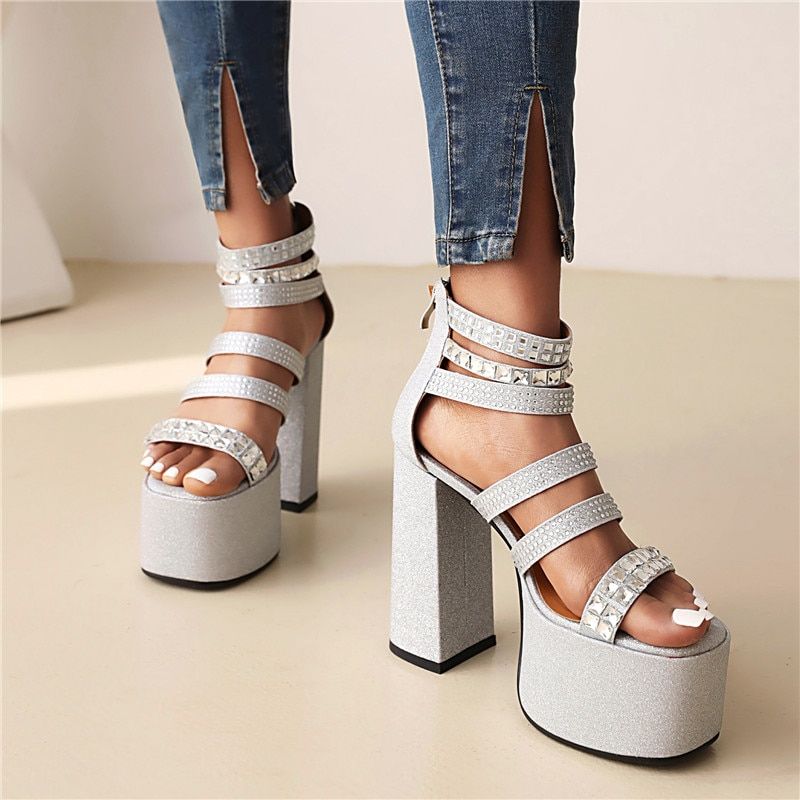Galena Dames Platform Sandaal - Zwart