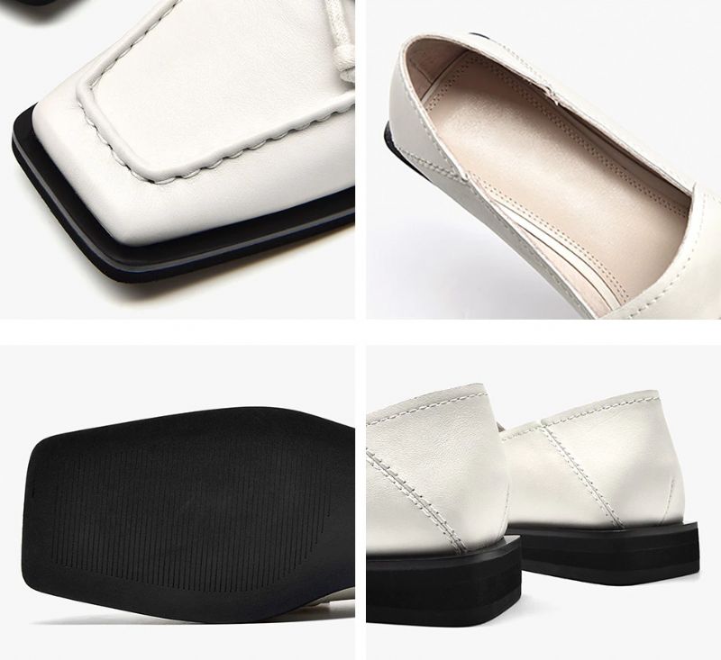 Galina Damesschoenen Met Platte Leren Loafers - Zwart