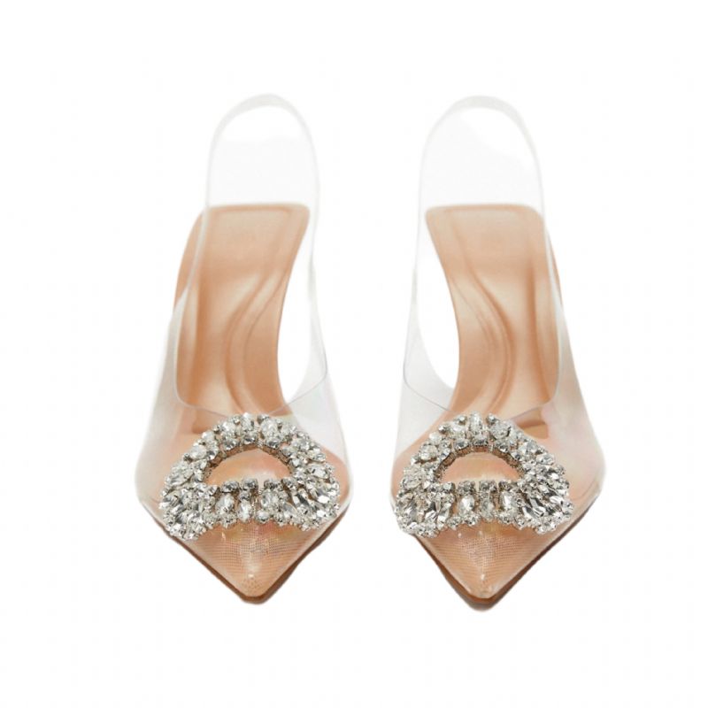Gama Dames Puntige Teen Sandalen - Abrikoos