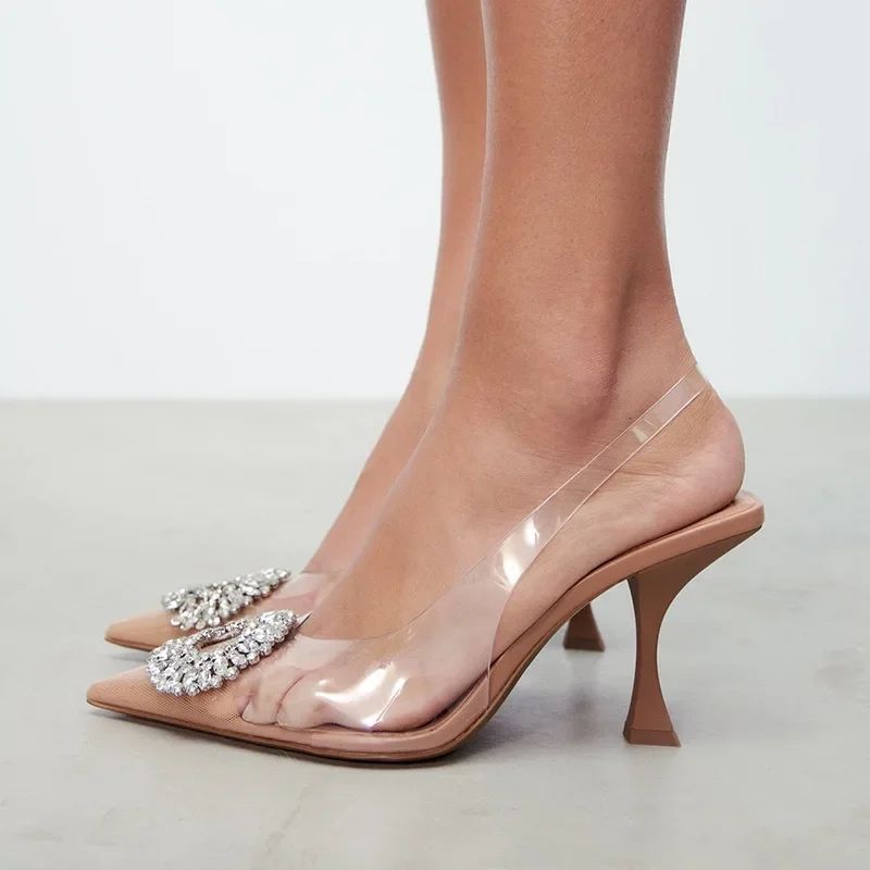 Gama Dames Puntige Teen Sandalen - Abrikoos