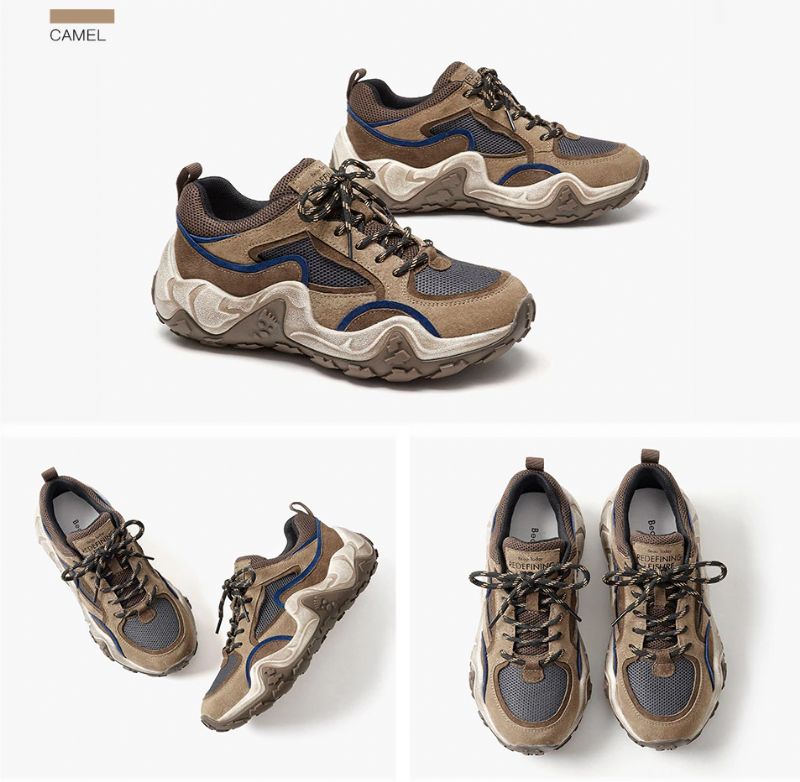Garnier Dames Leren Platform Sneaker - Kameel