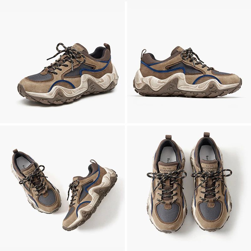 Garnier Dames Leren Platform Sneaker - Kameel