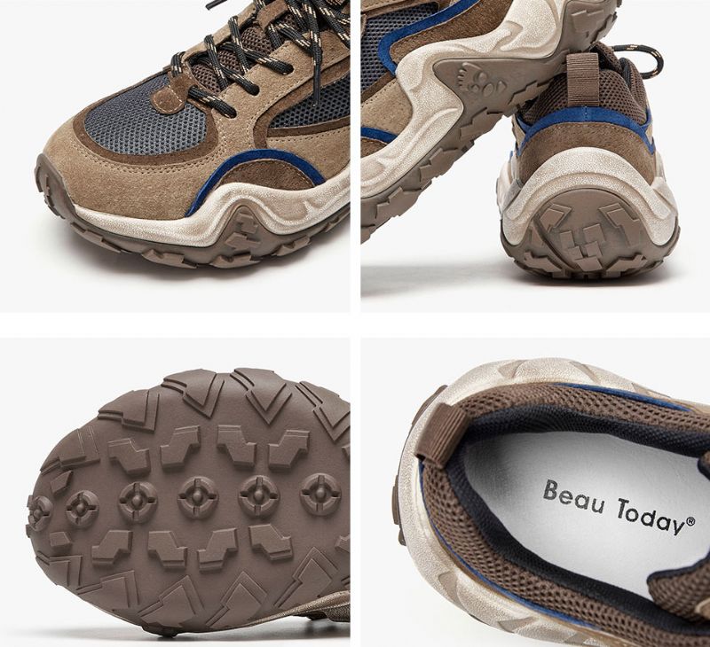 Garnier Dames Leren Platform Sneaker - Kameel