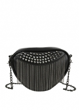 Gata Dames Zwarte Punk Stijl Schoudertas