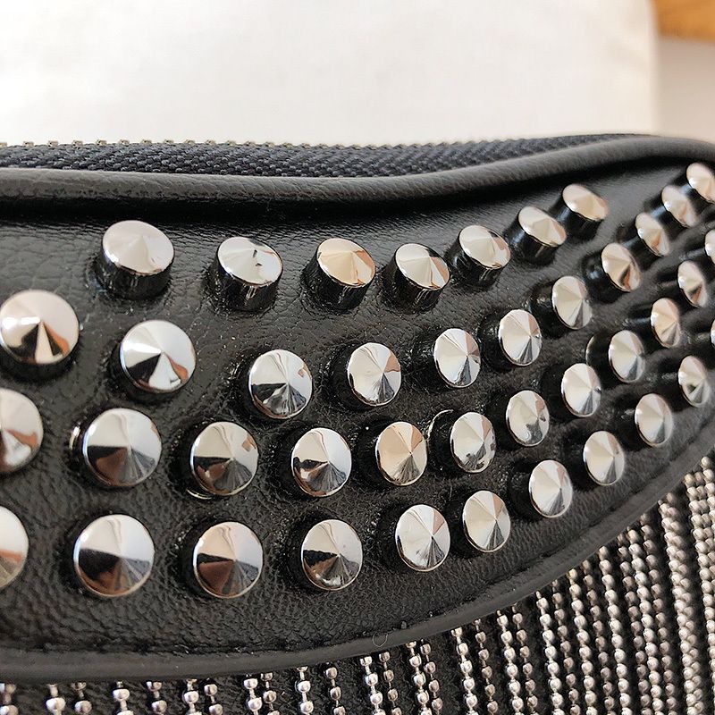 Gata Dames Zwarte Punk Stijl Schoudertas - Zwart
