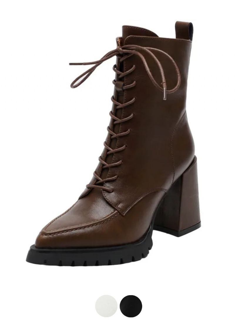 Genesis Dames Thick High Heels Ankle Boots