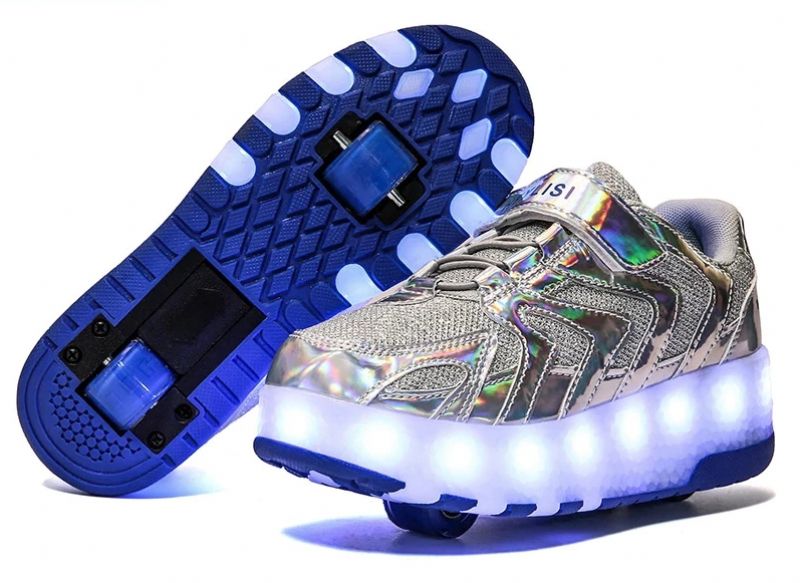 Genix Unisex Kinder Roller Sneaker - Zilver