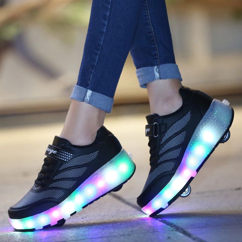 Genix Unisex Kinder Roller Sneaker - Zilver