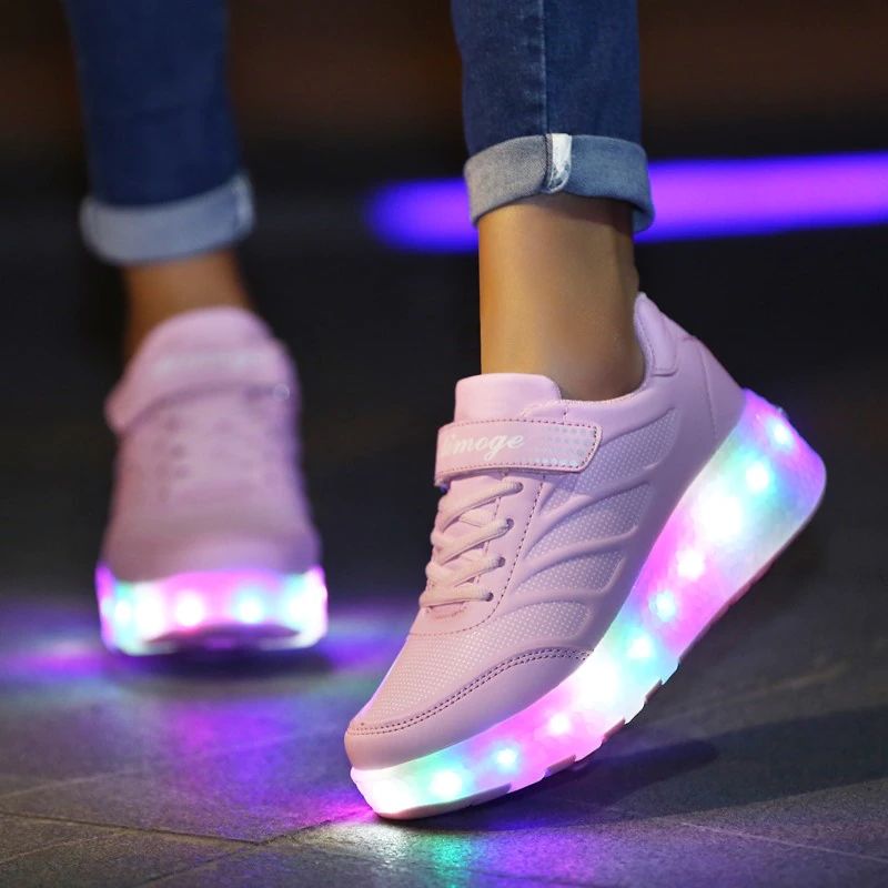 Genix Unisex Kinder Roller Sneaker - Zilver