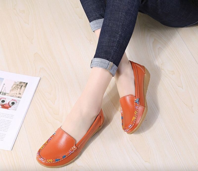 Genova Dames Loafer Schoenen - Rood