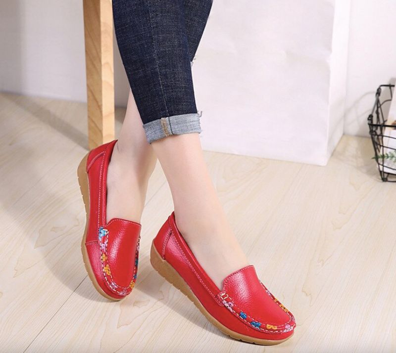 Genova Dames Loafer Schoenen - Rood