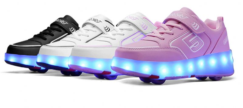Gezzy Unisex Kinder Roller Sneakers - Roze