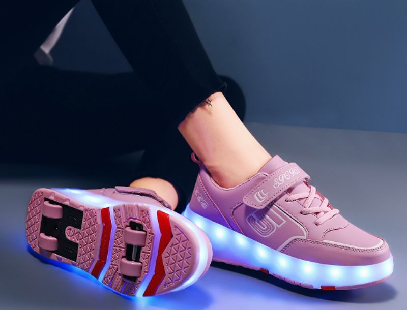 Gezzy Unisex Kinder Roller Sneakers - Roze
