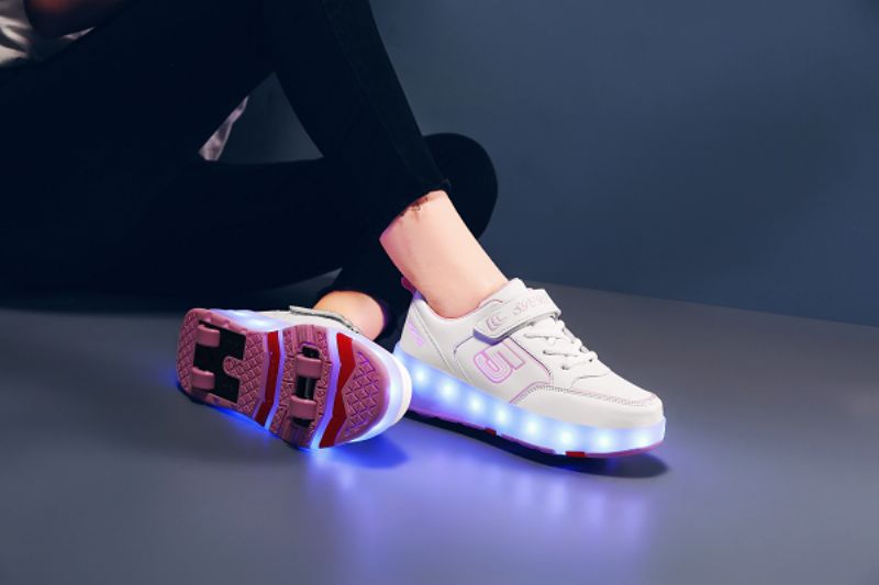 Gezzy Unisex Kinder Roller Sneakers - Roze