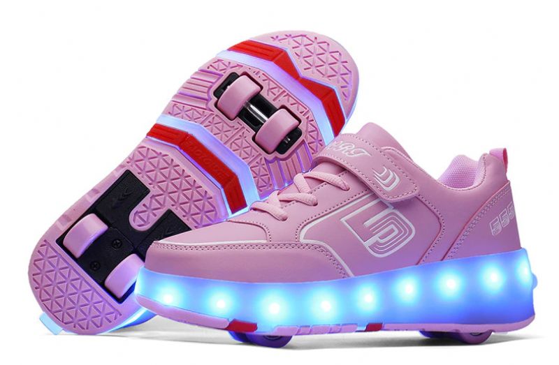 Gezzy Unisex Kinderen Roller Sneaker - Roze