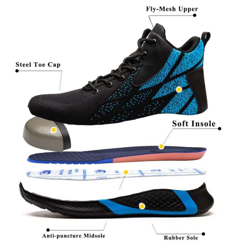 Ghost Heren Sneakers Veiligheid Stalen Neus Schoenen - Blauw