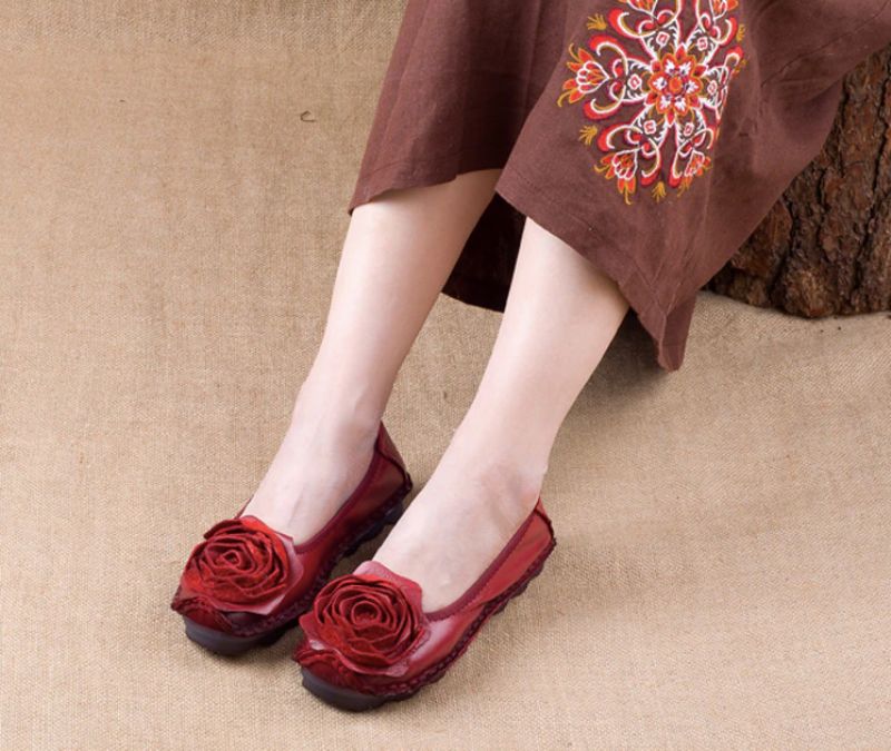 Gigy Dames Platte Schoenen - Rood