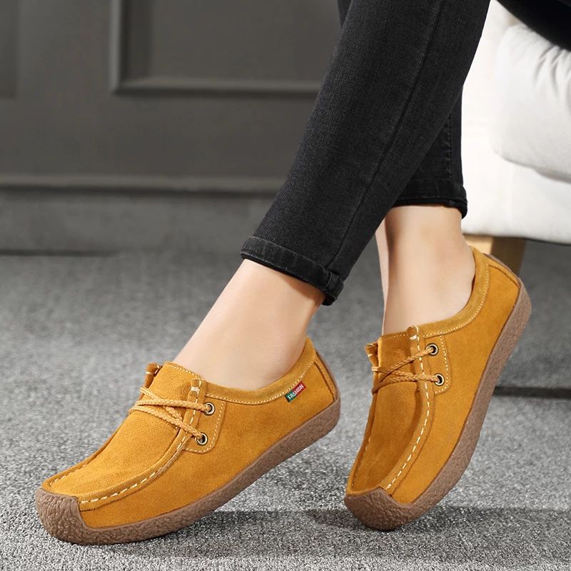 Gilma Dames Platte Loafer Schoenen - Bruin