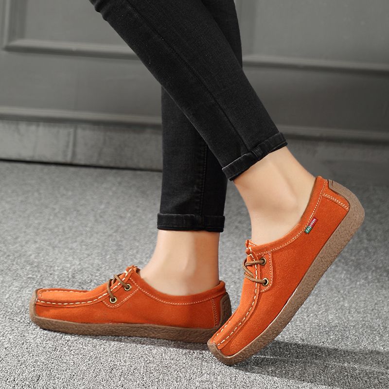 Gilma Dames Platte Loafer Schoenen - Bruin