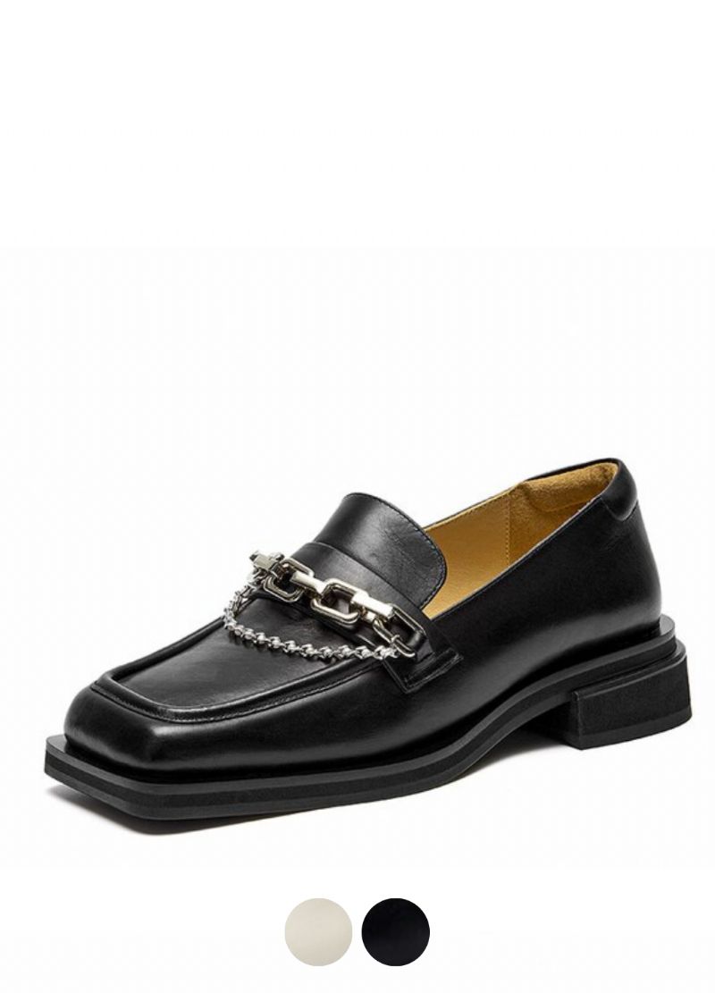 Gina Dames Hoge Kwaliteit Vierkante Neus Loafer Schoenen