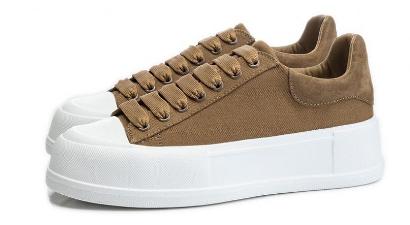 Giordano Dames Veter Platform Sneaker - Kaki