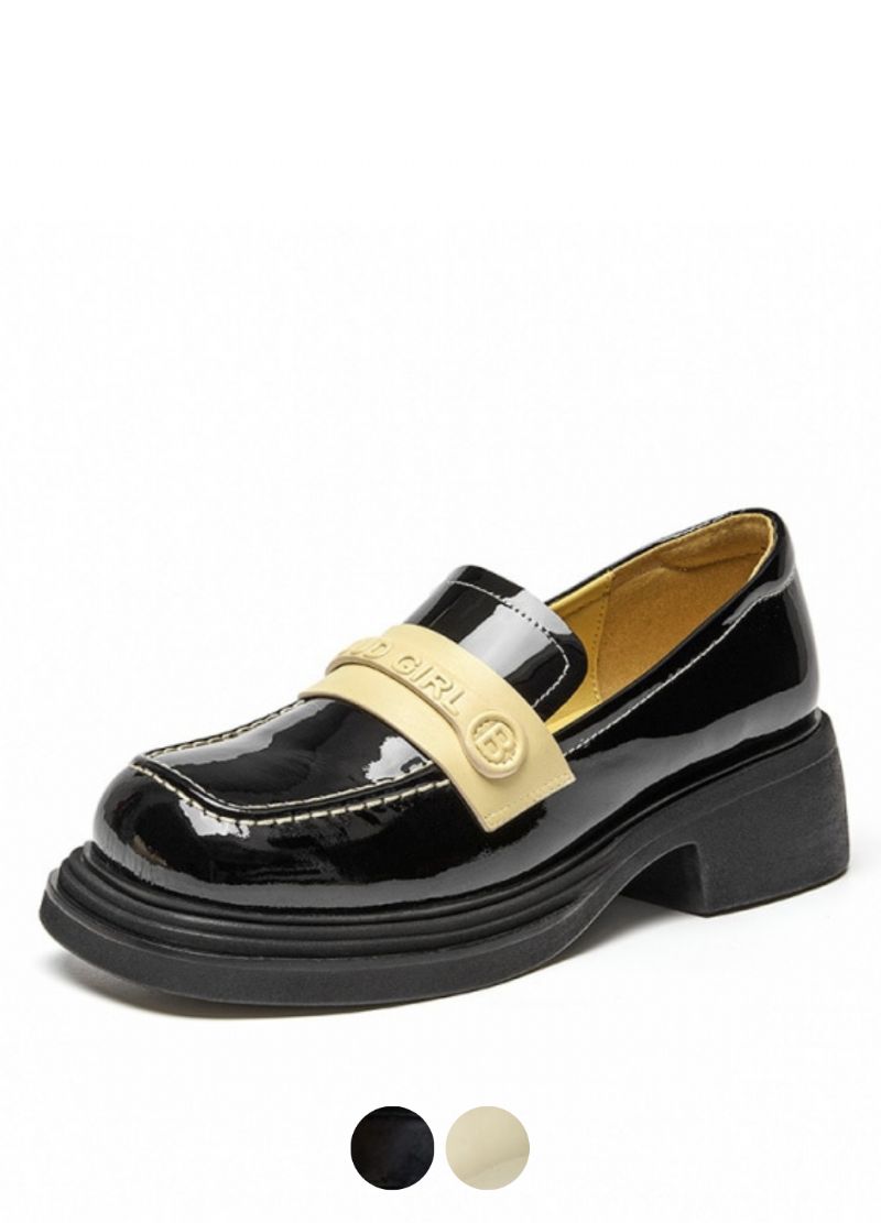 Giorgia Dames Patent Leather Zwarte Loafer Schoenen