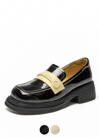 Giorgia Dames Patent Leather Zwarte Loafer Schoenen