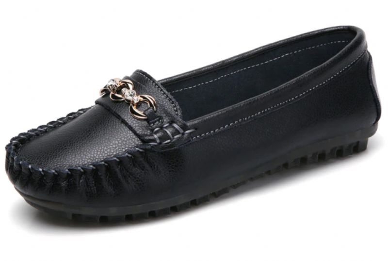 Giralda Dames Loafer Comfortabele Antislip Warme Zwarte Schoenen - Zwart