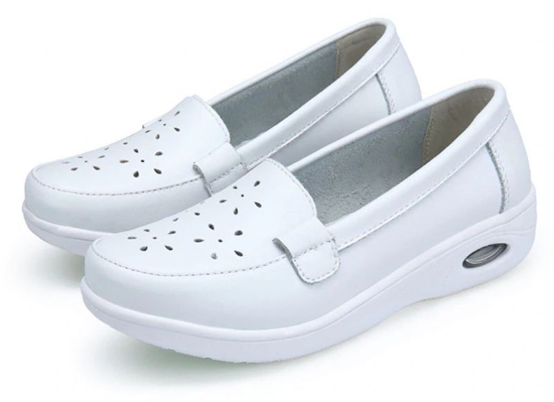 Gladys Dames Air Cushion Platform Loafer Schoenen - Wit