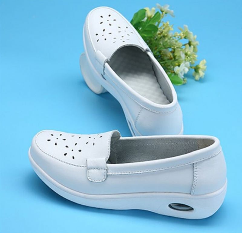 Gladys Dames Air Cushion Platform Loafer Schoenen - Wit