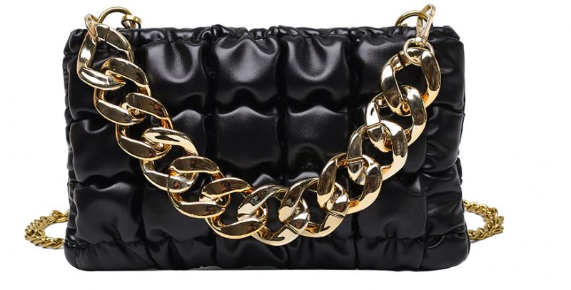 Glamor Kleine Leren Crossbody-handtas Voor Dames - Zwart