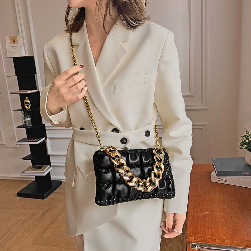 Glamor Kleine Leren Crossbody-handtas Voor Dames - Zwart